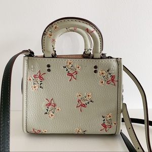 Coach 1941 mini Rouge 17 satchel in sage/ mint green floral.